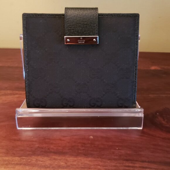 New Gucci Black Canvas Compact Wallet - Picture 15 of 15